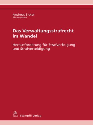 cover image of Das Verwaltungsstrafrecht im Wandel